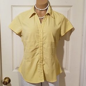 Style & Company yellow button-up blouse